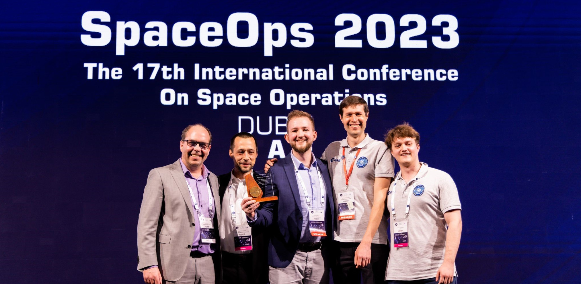 The OPS-SAT team received the SpaceOps Award for Outstanding Achievement